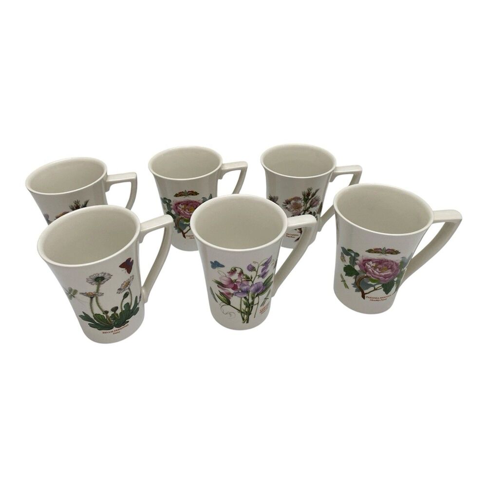 Portmeirion Botanic Garden By Susan Williams-Ellis Coffee Floral Mug Set of 6